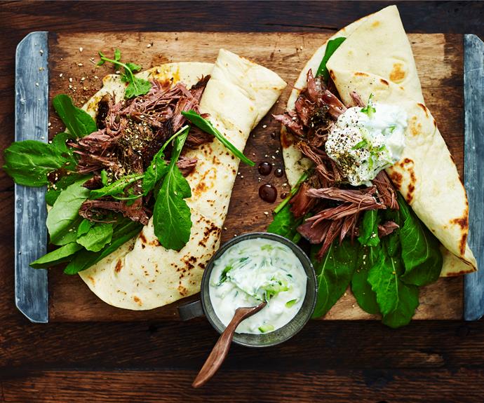 **[Five ingredient slow-cooked lamb wraps](https://www.womensweeklyfood.com.au/recipes/lamb-wraps-32816|target="_blank")**

Only five simple ingredients and the use of a slow cooker you can create these delicious slow-cooked lamb wraps for a tasty family meal.