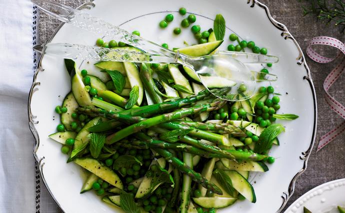 asparagus, peas and zucchini with mint