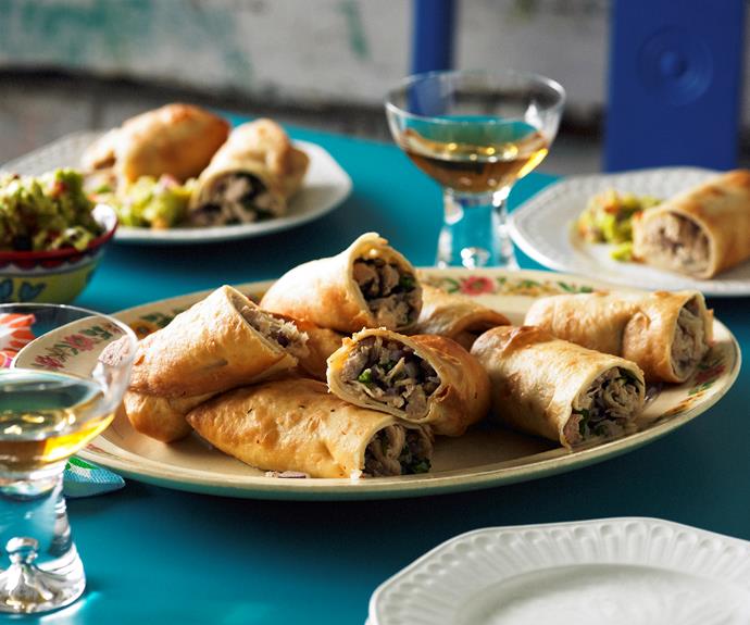 **[Shredded pork chimichanga](https://www.womensweeklyfood.com.au/recipes/shredded-pork-chimichanga-3641|target="_blank")**

You may have tried the nachos, enchiladas and burritos but now's the time to branch out with these deep-fried tortilla-wrapped pork delights.