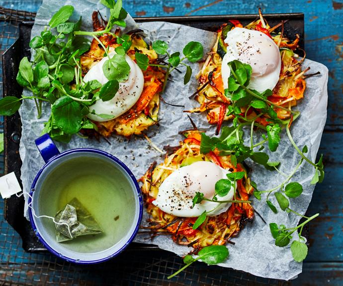 **[Poached eggs and roast vegie rÖsti](https://www.womensweeklyfood.com.au/recipes/rosti-with-poached-eggs-32956|target="_blank")**

We've vegged up the classic Swedish dish rÖsti using zucchini, carrot and leeks in place of the classic potato. An easy way to get your five a day