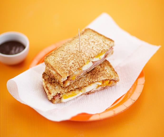 **[Ham, egg and cheese toasties](https://www.womensweeklyfood.com.au/recipes/ham-egg-and-cheese-toasties-10264|target="_blank")**

Ham, egg and cheese come together beautifully in this classic breakfast toastie. High in protein and flavour for a hearty breakfast dish to satisfy