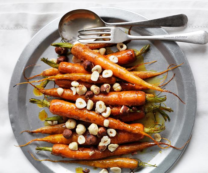 **[Orange and maple-glazed baby carrots with hazelnuts](https://www.womensweeklyfood.com.au/recipes/orange-maple-glazed-baby-carrots-30673|target="_blank")**

Capitalise on carrots' natural sweetness with this gorgeous recipe that uses syrupy sweet maple and zesty citrus to create an exceptionally tasty side dish.
