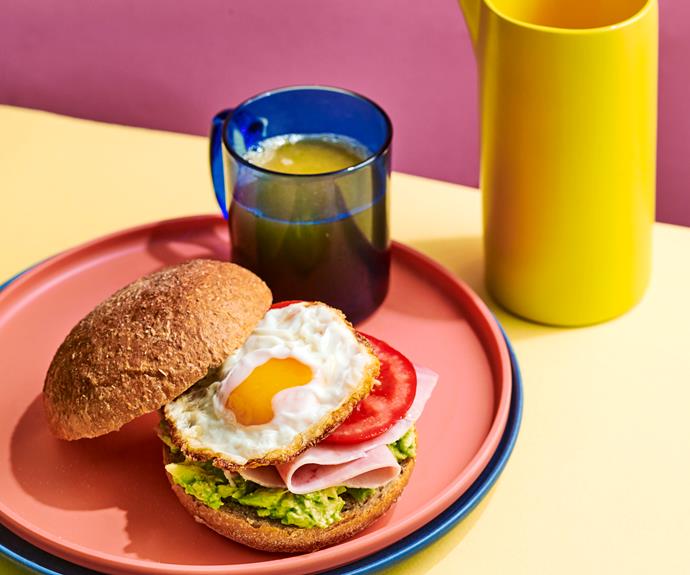 **[Brekkie burgers](https://www.womensweeklyfood.com.au/recipes/brekkie-burgers-32961|target="_blank")**

A wholemeal bun filled with eggs, ham, avocado and tomato makes a healthy and tasty meal for all involved.