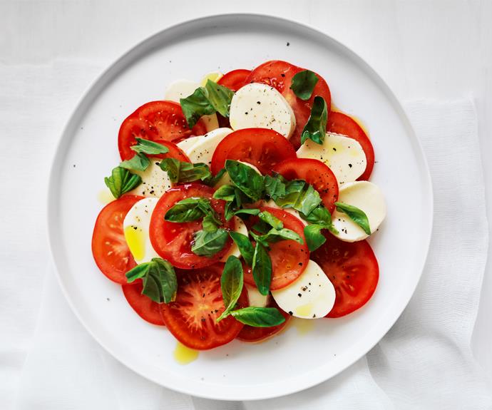 **[Insalata caprese](https://www.womensweeklyfood.com.au/recipes/insalata-caprese-6609|target="_blank")** 

This light and fresh salad uses the freshest ingredients to emphasise the importance of good quality produce. Enjoy it on it's own or as a side dish.