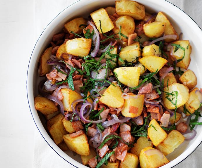 **[Pommes lyonnaise (potatoes with onions)](https://www.womensweeklyfood.com.au/recipes/pommes-lyonnaise-potatoes-with-onions-24751|target="_blank")** 

This onion and bacon-packed side is a classic French potato dish to serve alongside your favourite meat or vegetarian meal.