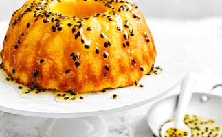 passionfruit and lemon syrup cake