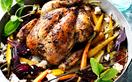 Roasted sumac chicken with baby vegetables