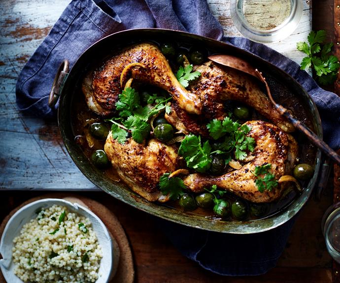 **[Roast chicken with preserved lemon](https://www.womensweeklyfood.com.au/recipes/roast-chicken-with-preserved-lemon-29261|target="_blank")**

The sweet zing of chicken and lemon is always a great way to add flavour to a chicken roast. Serve with steamed couscous, onion, parsley and almonds.