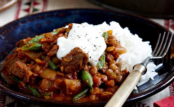 Beef and lentil curry