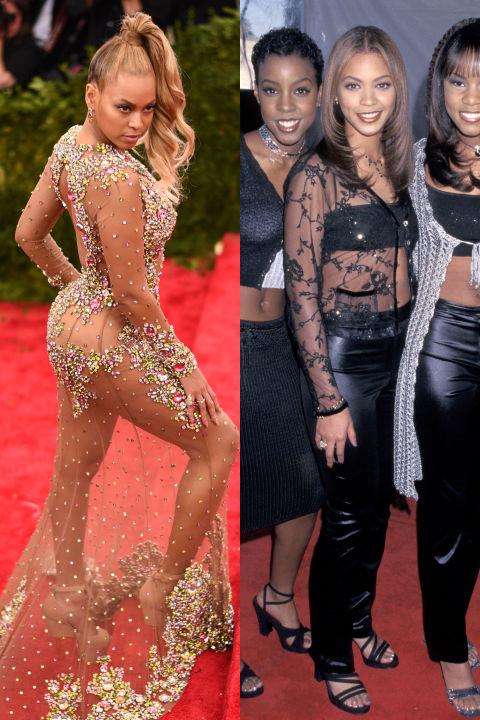 <strong>BEYONCÉ</strong> <BR> <strong>Now:</strong> At the Met Gala <BR> <strong>Then:</strong> At the 12th Annual Soul Train Music Awards in 1998