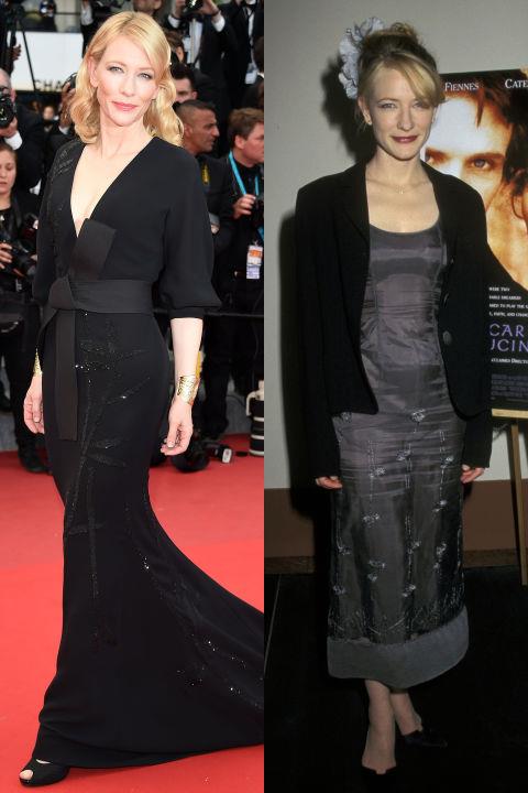 <strong>CATE BLANCHETT</strong> <BR> <strong>Now:</strong> At the Cannes Film Festival <BR> <strong>Then:</strong> At the premiere of <em>Oscar And Lucinda</em> in 1997