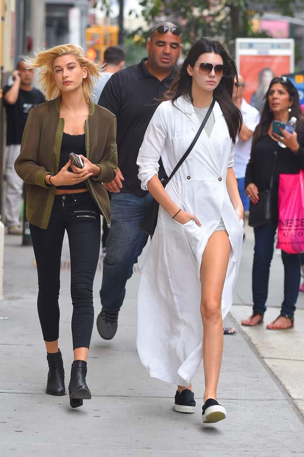 <p>August 30, 2014</p> <p>Kendall Jenner and close pal Hailey Baldwin in New York together.</p>