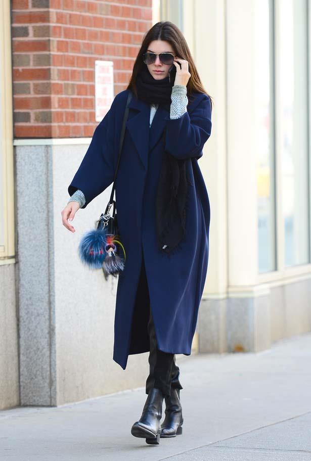 <p>October 20, 2014</p> <p>Kendall Jenner is seen rugged up in Soho.</p>