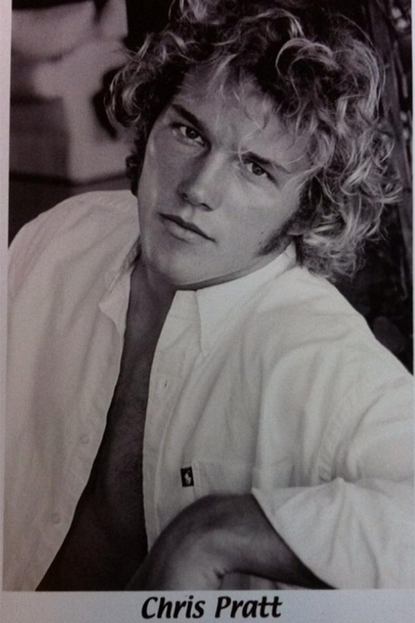 When starting out as an actor Chris Pratt knew that he had to seduce people/the camera. So that is what he did in this glorious head/chest shot. Pratt shared the pic on Twitter with the caption, The name's Douchemaster McChest And this is my first headshot. You're welcome. #throwbackthursday circa 2000. Image via Twitter/@prattprattpratt