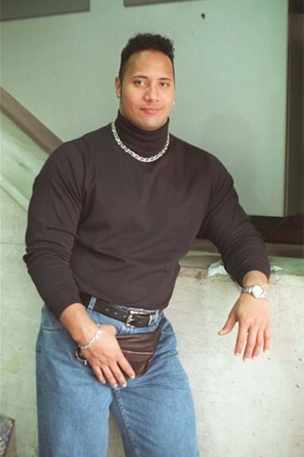 If you google "the 90s" this is what should come up. This glorious photo of Dwayne The Rock Johnson. That bum bag! Image: Instagram/@therock