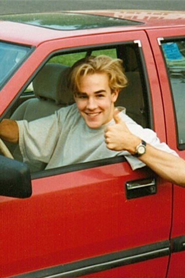 YES to everything this photo shared by James Van Der Beek is telling us. He captioned it: "#ThrowbackThursday First car. I had no business being this proud of this car. Or this haircut." image: Instagram/@vanderjames