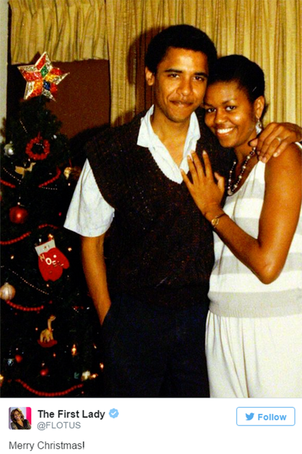 So much love in this picture of Michelle and Barack Obama. Merry Christmas to all! Image: Instagram/@michelleobama