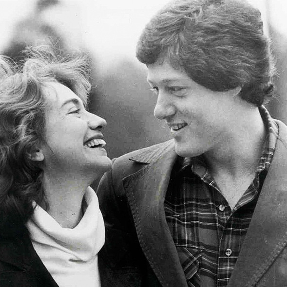 Hillary Clinton is hot on the campaign trail, but she took time out to share a pretty cute (circa 70s?? it looks pretty 70s judging by Bill's hair) snap for her husband Bill Clinton's 69th birthday on her Instagram account. Image via Instagram/@hillaryclinton