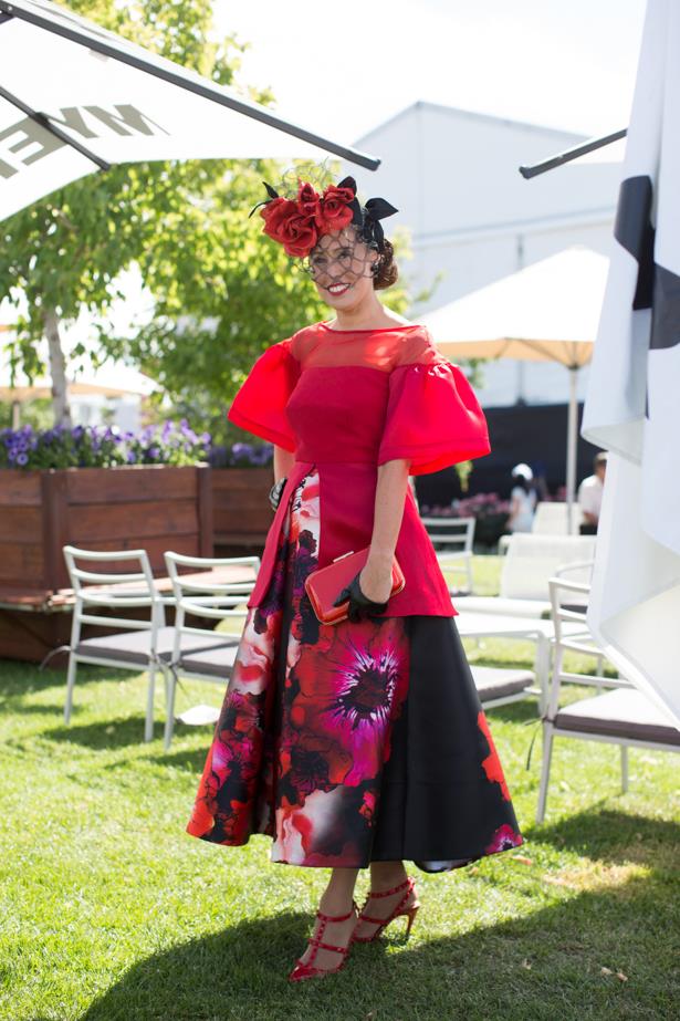 Name: Emma Scodellaro<br><br> Outfit: millinery Jill and Jack, top and skirt Craig Braybrook couture, shoes Valentino<br><br> Race day: Melbourne Cup 2015 <br><br> Location: Flemington, Melbourne <br><br>