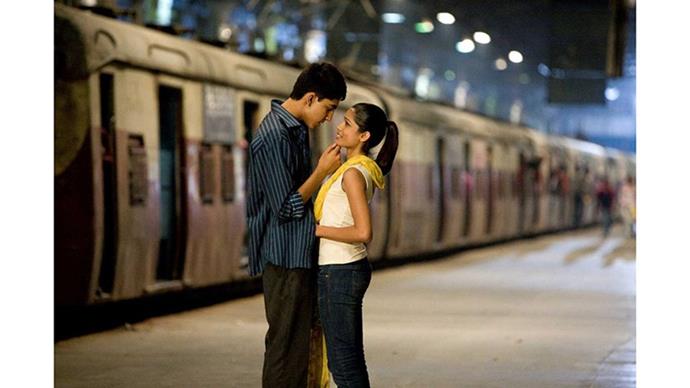 <strong>41. SLUMDOG MILLIONAIRE (2008)</strong> <br><br> Danny Boyle's Indian-set, decades long love story tracks the story of Jamal, who goes on "Who Wants to be a Millionaire" to try and find his lost love, Latika. Dev Patel and Frida Pinto, who star as the leads, also fell in love while making the movie (!!).