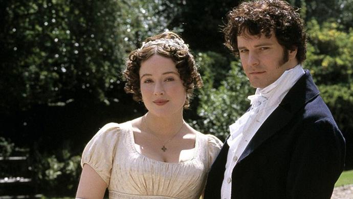 <strong>45. PRIDE AND PREJUDICE (1995)</strong> <br><br> Okay, okay, it's officially a mini-series. But this adaptation of Jane Austen's classic novel will go down in history as one of the most romantic on-screen love stories ever. Colin Firth as Mr. Darcy, emerging from that lake, anyone?