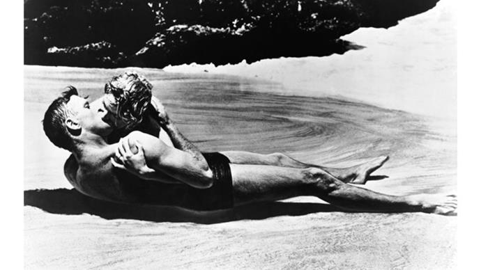 <strong>49. FROM HERE TO ETERNITY (1953)</strong> <br><br> This World War II-set Hollywood classic stars heavyweights Frank Sinatra, Deborah Kerr and Montgomery Clift, set in the Hawaiian army barracks in the days preceding the Japanese attack on Pearl Harbour. That beach scene = classic.