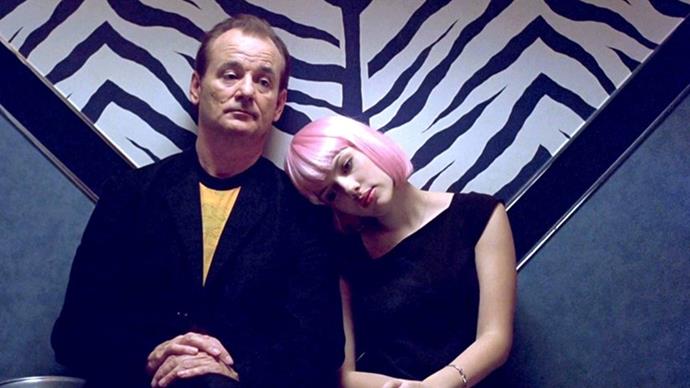 <strong>50. LOST IN TRANSLATION (2003)</strong> <br><br> Sure, it's not strictly a "love story", but there's something so romantic about the interactions between Bill Murray and Scarlett Johansson in Sofia Coppola's Oscar-winning classic.