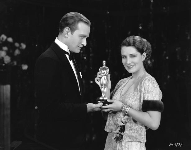 Norma Shearer wore a chic fur-cuffed chiffon dress to win her first Oscar in 1929 for 'The Divorcee'.