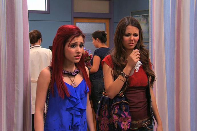 **Tori and Cat, *Victorious***
<br><br>
Ariana Grande and Victoria Justice have come forward to squash rumours that Victoria bullied Ariana on set, but the rumours haven't yet subsided...