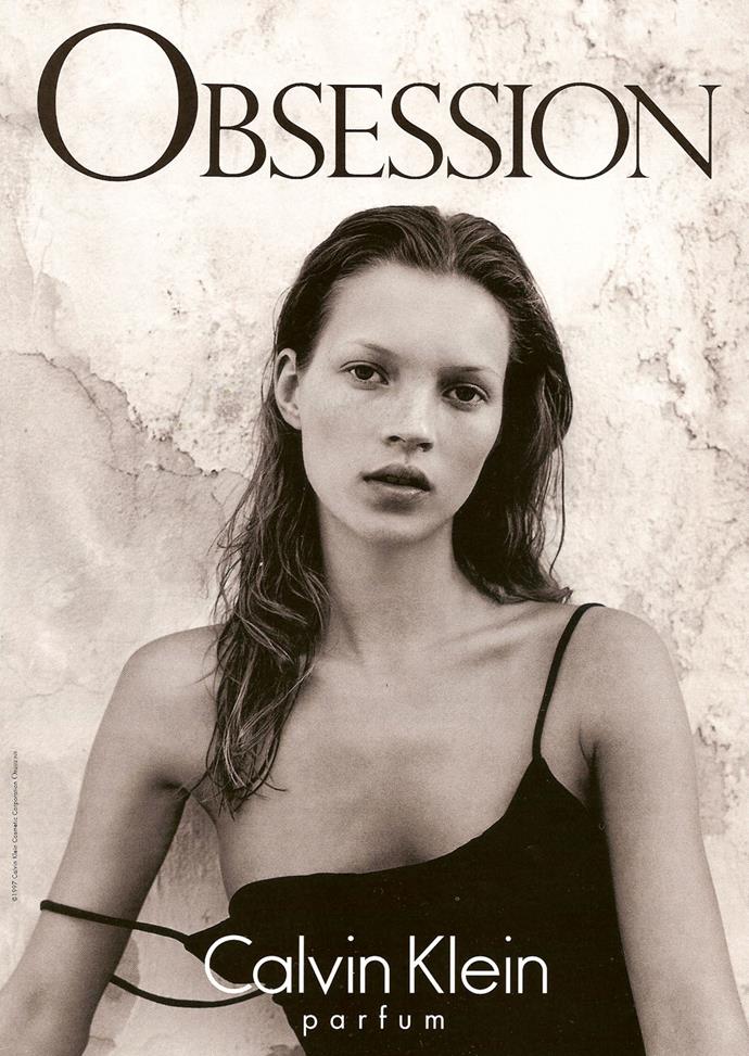 Kate Moss became an icon through her work with Calvin Klein.