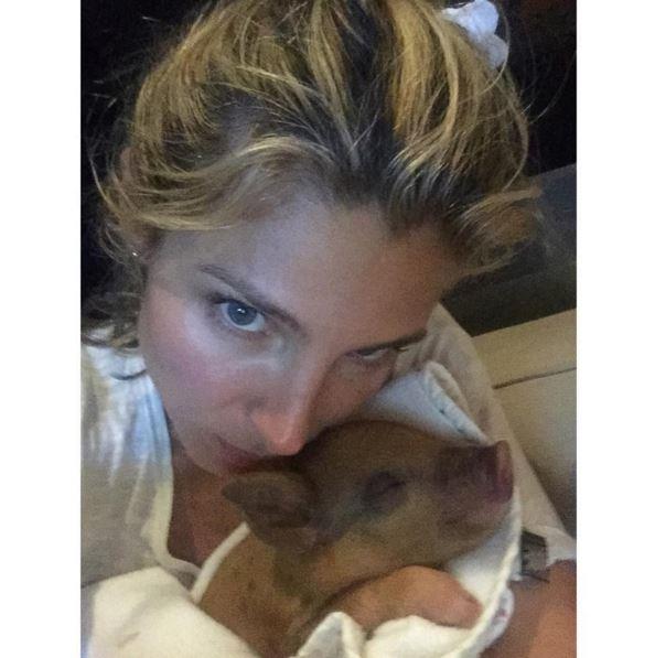 Elsa Pataky introduced the Hemsworth's new family addition, Tina the pig! "The new Member of the family! Tina!" wrote Elsa.