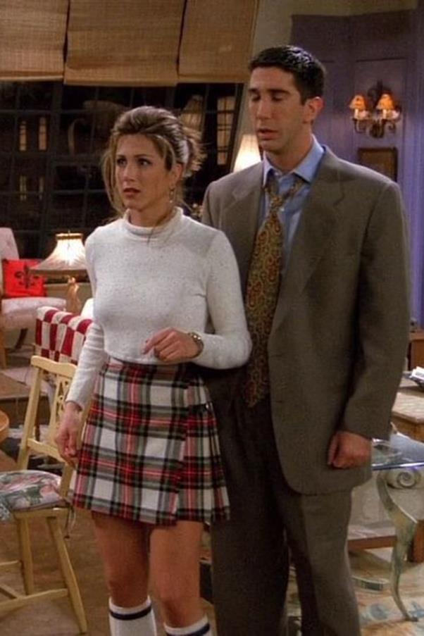 If we were transported back to the early '90s, you can be sure the first thing we'd do is purchase a cropped white turtleneck and a tartan pleated skirt.