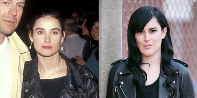 <strong>Demi Moore and Rumer Willis</strong> <br><br> At 27 years old.