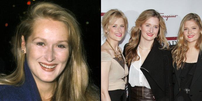 <strong>Meryl Streep and Mamie, Grace, and Louisa Gummer</strong> <br><br> Streep at about 30 years old and daughters Mamie at 32, Grace at 29, and Louisa at 24.