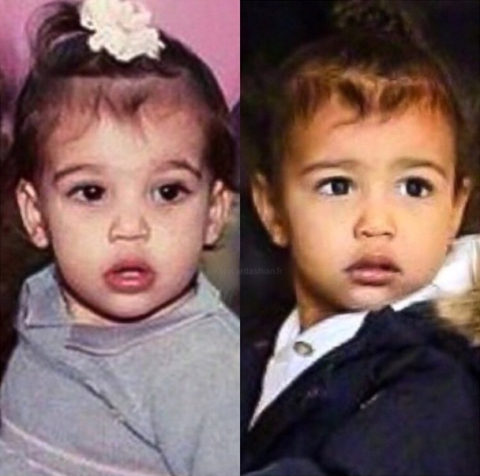 <strong>Kim Kardashian and North West</strong> <br><br> At 2 years old.