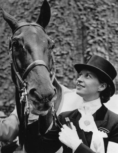 <p> <strong>1956</strong><p> <p> Danish equestrian Lis Hartel with her horse Jubilee at the Equestrian Olympic Games in Stockholm.