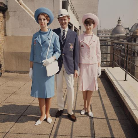 <p> <strong>1964</strong><p> <p> Models wearing the Great Britain team uniform for the 1964 Tokyo Summer Olympics. Dashing!