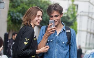 Models on Phones in Paris