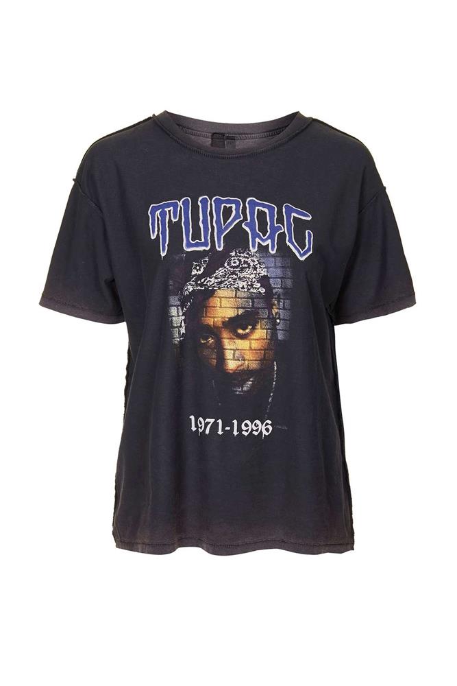 <a href="http://www.topshop.com/en/tsuk/product/tupac-tee-by-and-finally-5119390?bi=0&ps=20">Tupac T-shirt, approx. $44, And Finally at topshop.com</a>