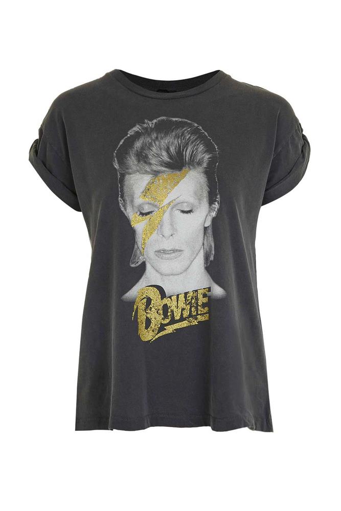 <a href="http://www.topshop.com/en/tsuk/product/bowie-tee-by-and-finally-5838453?bi=0&ps=20&Ntt=and%20finally">David Bowie T-shirt, approx. $45, And Finally at topshop.com</a>