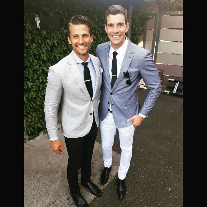 <p>Fireman Cam Cranley was “starstruck by legends” including Australia’s first Bachelor, Tim Robards, when he attended Derby Day in Flemington. <p><a href="https://www.instagram.com/p/BMLO2ldFCiw/" target="_blank">Instagram.com/camcranley</a>