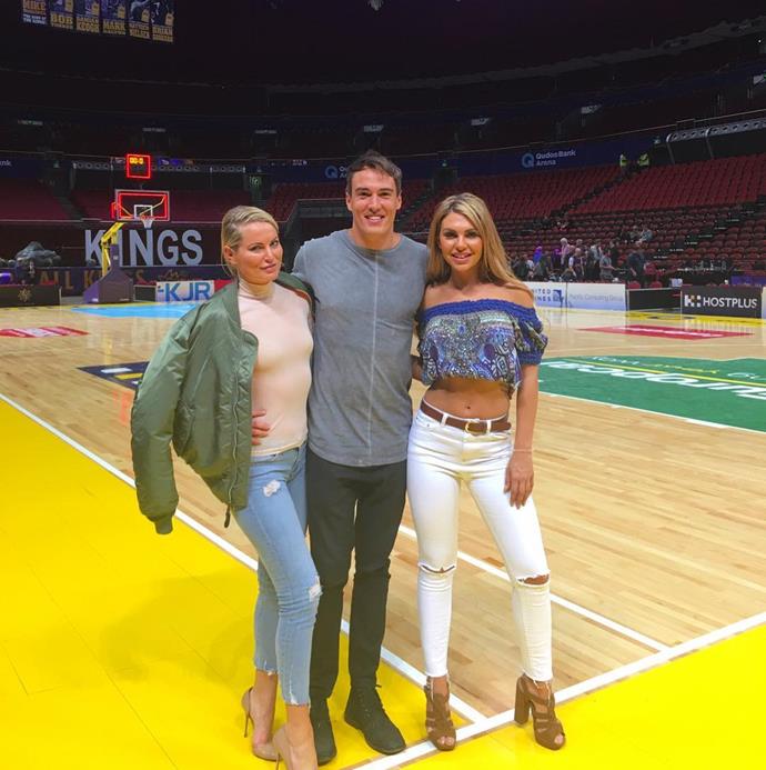 <p>Keira Maguire, Courtney Dober and Kiki Morris all went to a Sydney Kings game. <p><a href="https://www.instagram.com/p/BL8V64xh3BY/" target="_blank">Instagram.com/kikimorris</a>