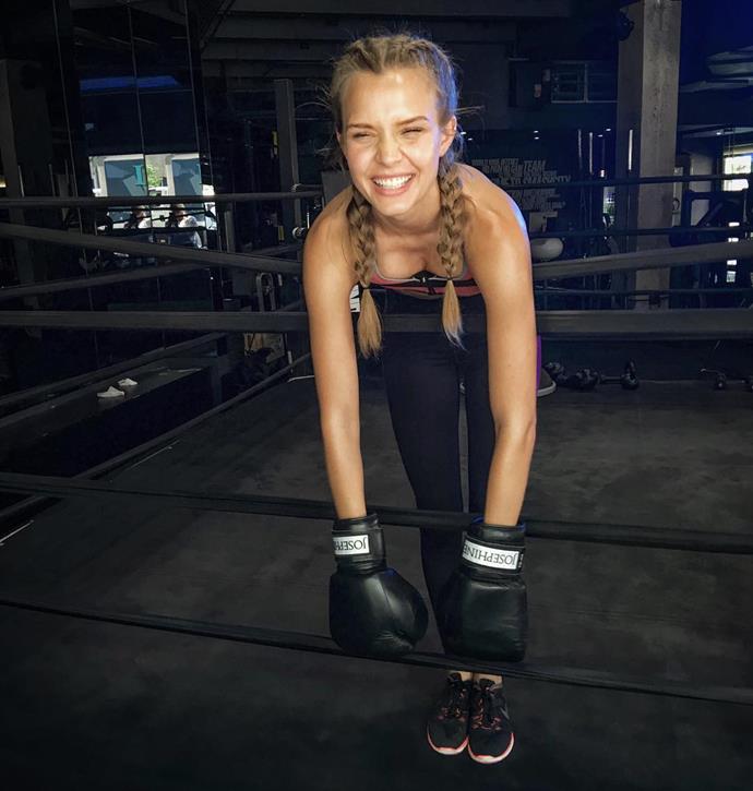 Josephine Skriver <br><br> "I found this great place called Dogpound. It's kind of bootcamp style so one day it's boxing, other days it's weightlifting and then it's only body weights so we always keep it up and its always different. I also love things like biking. I love being one with nature, so a hike or a bike ride or anything that gets me out," the angel said to <em>AOL.</em> She and fellow Angel Jasmine Tookes even have their own fitness Instagram account, <a href="https://www.instagram.com/joja/">JoJa</a>.