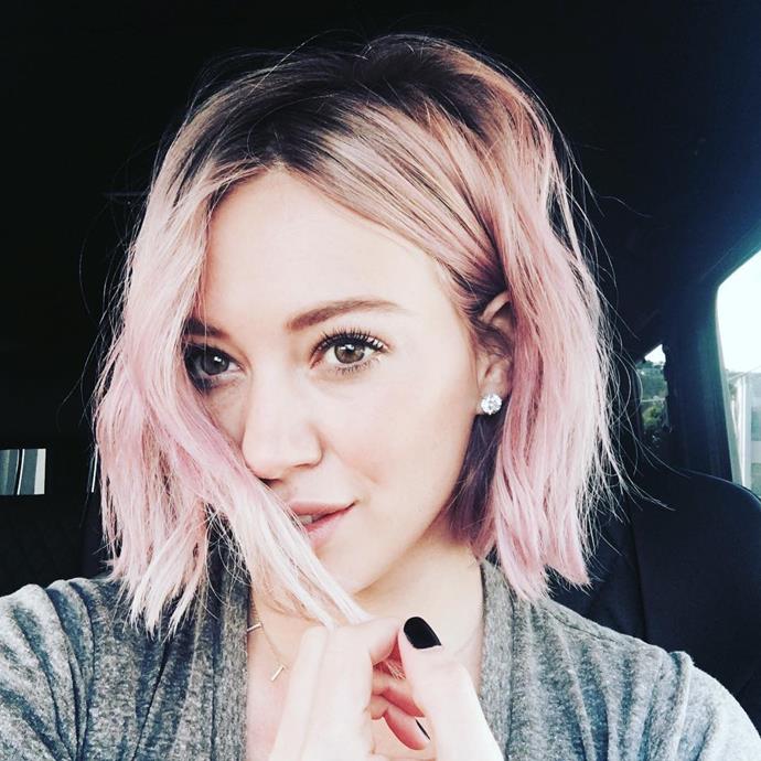 <p><strong>Hilary Duff</strong><br><br> <p>Hilary's blonde bob went <a href="https://www.instagram.com/p/BAzz3LKNTZw/" target="_blank">slightly pink</a> earlier this year.
