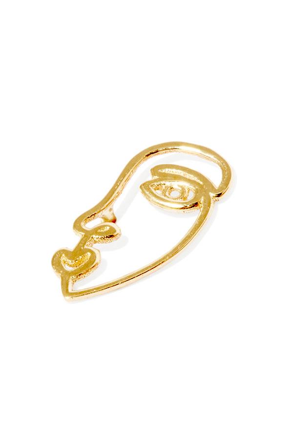 <strong>Buy:</strong> Sarah & Sebastian single earring, $240, <a href="https://www.sarahandsebastian.com/collections/earrings/products/face-earring-gold">Sarah & Sebastian</a>