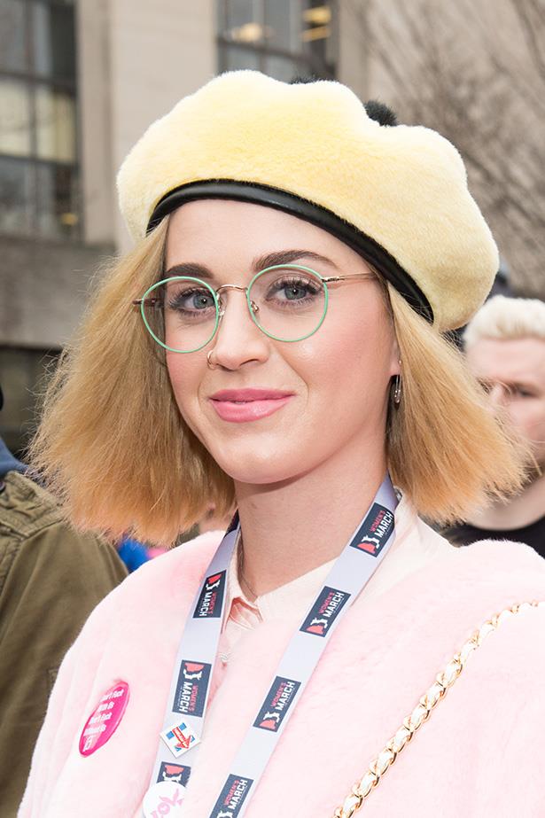 <strong>Katy Perry</strong>
 <br> <br> 
Also a newcomer to blonde bob brigade, Katy Perry has had quite the transformation in light of the new year.