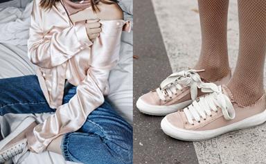 Rosé Satin Sneakers Are About To Be Everywhere Very Soon
