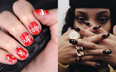 Logo Designer Nails Are Trending Again Following Fashion Week Shows
