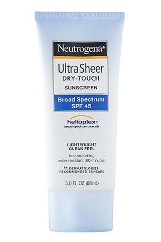 Neutrogena Ultra Sheer Dry-Touch Sunscreen Broad Spectrum SPF 45, $11.39, at [Amazon](https://www.amazon.com/dp/B004D2DR0Q/?smid=ATVPDKIKX0DER&tag=rewardstyle-20&linkCode=df0&creative=395093&creativeASIN=B004D2DR0Q&ascsubtag=qIqQuqZoS8-~9EWxu--2938987079&th=1|target="_blank"|rel="nofollow")