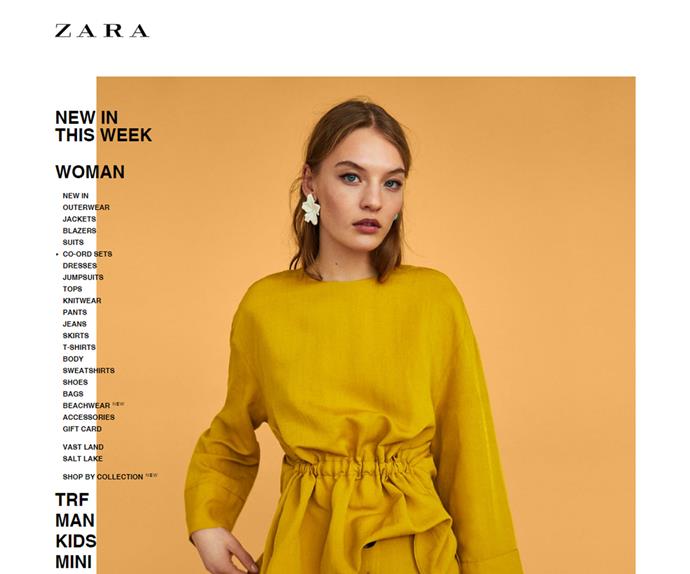 Zara Australia online shopping website